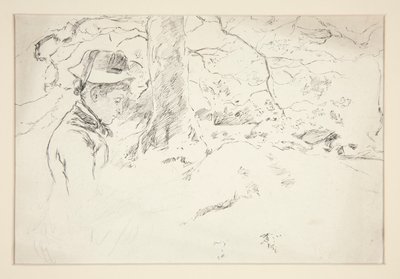 Nő ül a kertben - azonosítatlan illusztráció alkotó: Edwin Austin Abbey