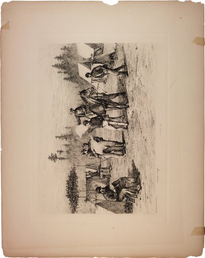Újságok a táborban, 1876 alkotó: Edwin Austin Forbes
