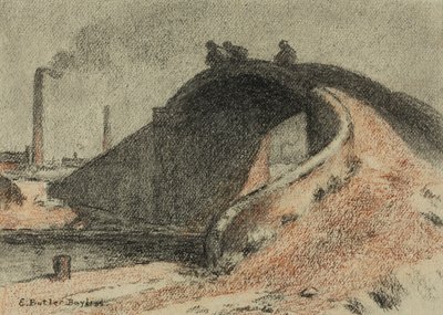 Canal Bridge (pasztell, papíron) alkotó: Edwin Butler Bayliss
