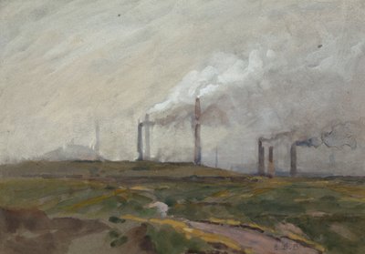 Esti táj (akvarell papíron) alkotó: Edwin Butler Bayliss