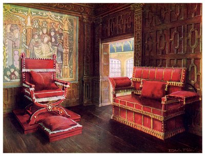 Kárpitozott szék és heverő állítható végekkel, 1910. alkotó: Edwin Foley