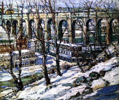 High Bridge a Harlem folyón, USA, 1907 körül alkotó: Edwin H. Gunn
