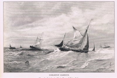 Gorleston kikötője, a The Magazine of Art 1893-ból, Cassell and Company alkotó: Edwin Hayes