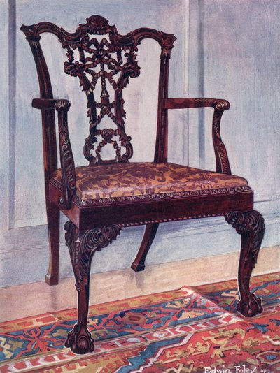 Mahagóni karosszék – Chippendale stílus alkotó: Edwin John Foley