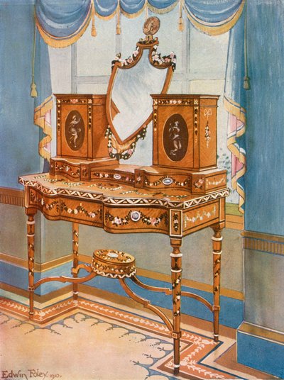 Szatén fésülködőasztal érmekkel alkotó: Edwin John Foley