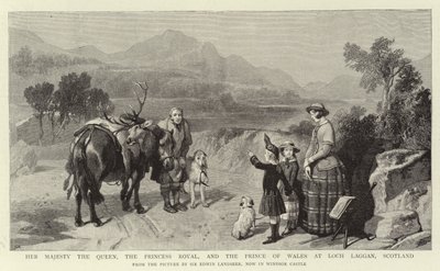 Őfelsége a királynő, a királyi hercegnő és a walesi herceg a skóciai Loch Lagganban alkotó: Edwin Landseer