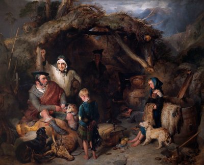 The Illicit Highland Whisky Still, 1829 körül (olaj, panel) alkotó: Edwin Landseer
