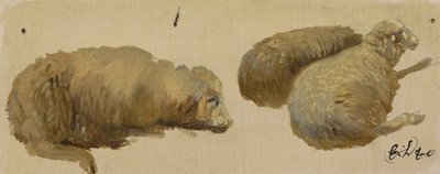 Három bárány nyugalomban (olaj, papír) alkotó: Edwin Landseer
