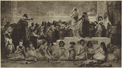 A babiloni házassági piac (fotónyomat) alkotó: Edwin Longsden Long