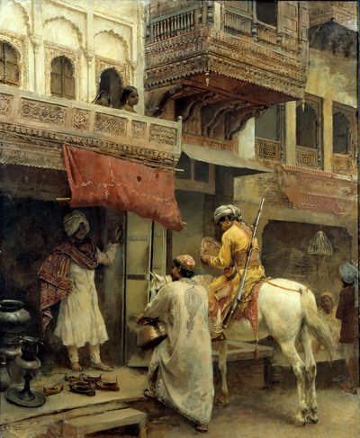 Utcai jelenet Indiában alkotó: Edwin Lord Weeks