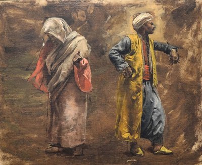 Két ábra tanulmányozása, kb. 1878. alkotó: Edwin Lord Weeks