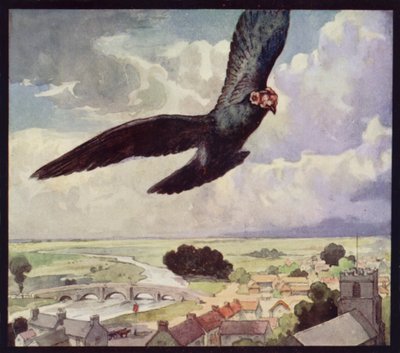 Postagalamb a szárnyon (színes litó) alkotó: Edwin Noble