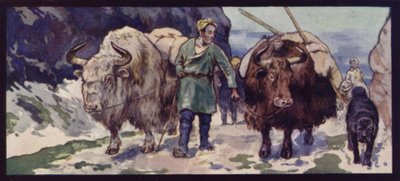 Egy tibeti jak vonat (színes tagok) alkotó: Edwin Noble