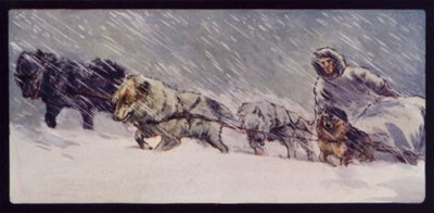 Egy Esquimaux szánhúzó csapat (színes litho) alkotó: Edwin Noble