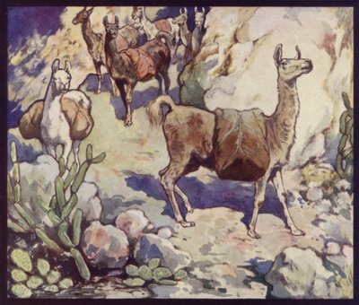 Lámák az Andokban (színes litó) alkotó: Edwin Noble