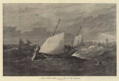 Egy Deal Lugger hajót készít a Goodwins-on alkotó: Edwin Weedon
