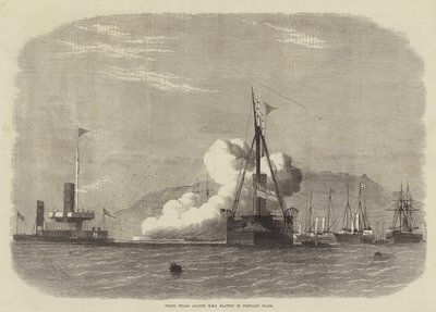 Tűzpróbák a HMS Glatton ellen Portland Roadsban alkotó: Edwin Weedon