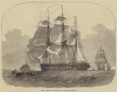 HMS Nankin, 50 ágyú, tiszteletreméltó Keith Stewart, parancsnok alkotó: Edwin Weedon