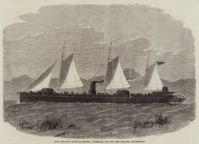 Iron Gun-Boat épült Sydneyben, Ausztráliában, az új-zélandi kormány számára alkotó: Edwin Weedon