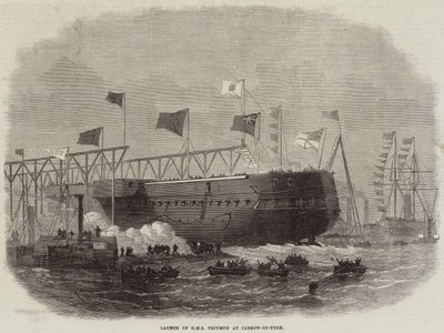 A HMS Triumph bemutatása Jarrow-on-Tyne-ben alkotó: Edwin Weedon