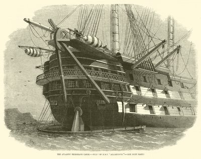 Az atlanti távírókábel, a HMS Agamemnon Stern alkotó: Edwin Weedon
