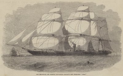 A Félszigeti és Keleti Navigációs Társaság új gőzhajója, a Pera alkotó: Edwin Weedon