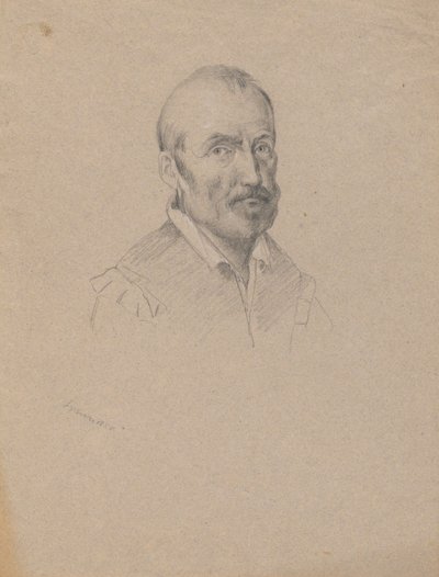 Férfi portréja, vázlat a megállapodás aláírásához a Mayflower kabinjában alkotó: Edwin White