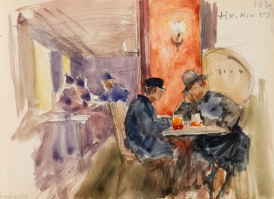 A bárban, lap Järnefelt vázlatfüzetéből alkotó: Eero Järnefelt