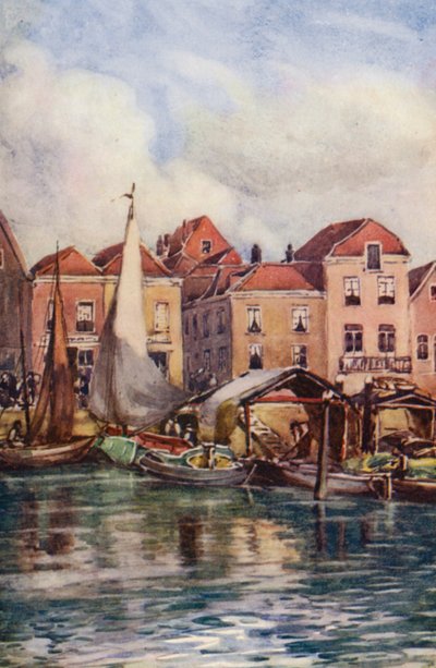 A Rajna: Dordrecht, A halpiac (színes litográfia) alkotó: Effie Jardine