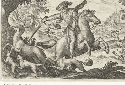 Hertenjacht Jachtscènes (sorozat címe) Ikonok Venantum fajok különböző képviselői (címsorozat) alkotó: Egbert Jansz.