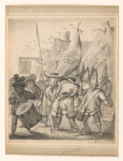 Dieren szatíra alkotó: Egbert van Heemskerck (II) (signed by artist)