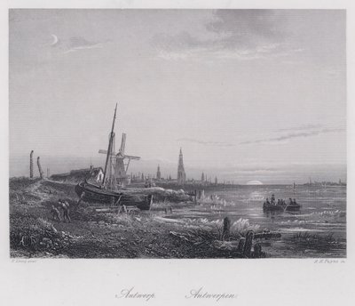 Antwerpen (metszet) alkotó: Egidius Linnig