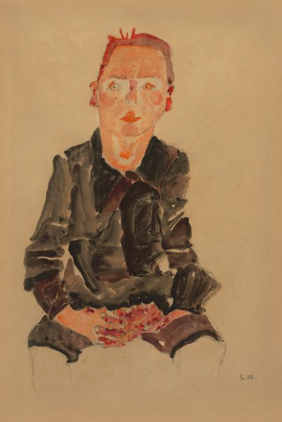 2022 NYR 20682 0724 000(egon schiele ülő bub, összekulcsolt kézzel portré tanulmány dr oska011034) alkotó: Egon Schiele