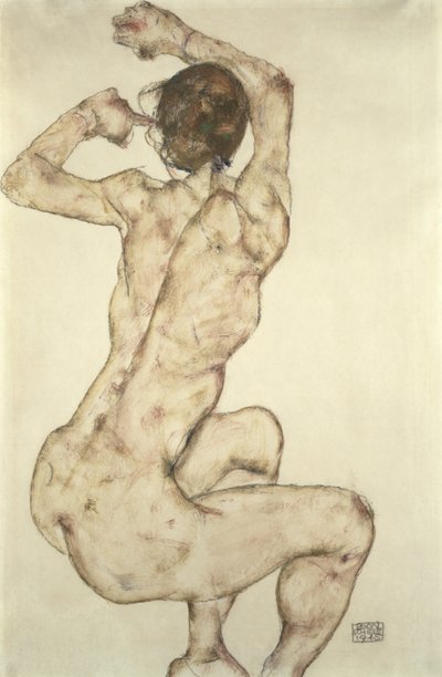 Egy guggoló akt, 1915 alkotó: Egon Schiele