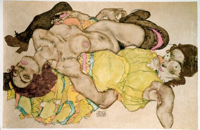 Íves nők. Egon Schiele rajza alkotó: Egon Schiele