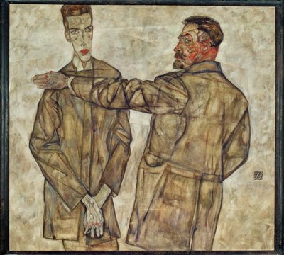 Dupla portré központi felügyelő ... (festmény, vászon) alkotó: Egon Schiele