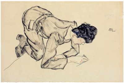 Erich Lederer rajz a padlón, 1912 alkotó: Egon Schiele