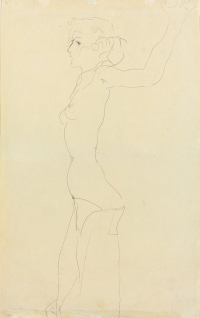 Női akt; Madchenakt, 1911 alkotó: Egon Schiele