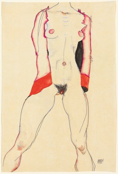 Női törzs; Weiblicher torzó, 1913 alkotó: Egon Schiele