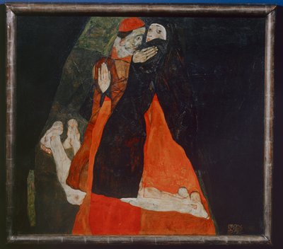 Kardinal und Nonne, Kardinal és apáca ... (olaj, vászon) alkotó: Egon Schiele