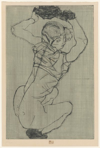 Guggoló nő alkotó: Egon Schiele