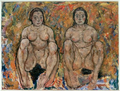 Kauernde Frauen [Guggoló nők] (olaj és gouache) alkotó: Egon Schiele