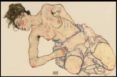 Kneider női félmeztelen, 1917 alkotó: Egon Schiele