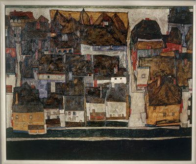 Krumlov és a Moldva - Krumlov a Moldván ... (olaj, vászon) alkotó: Egon Schiele