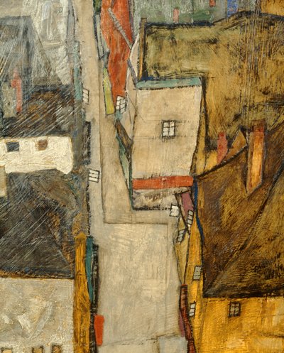 Krumau és a Moldau Krumau a Moldva folyón, Csehország ... (olaj, vászon) alkotó: Egon Schiele