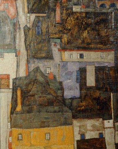 Krumau és a Moldau Krumau a Moldva folyón, Csehország ... (olaj, vászon) alkotó: Egon Schiele