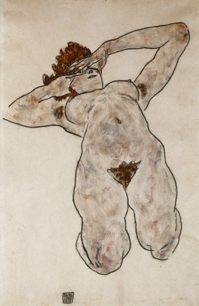 Meztelen fekvés; Fekvő akt, 1917 alkotó: Egon Schiele