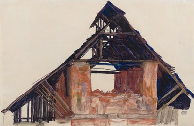 Old Gable, 1913 alkotó: Egon Schiele