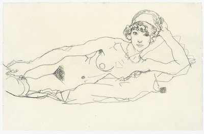Fekvő akt; Fekvő akt, 1914 alkotó: Egon Schiele