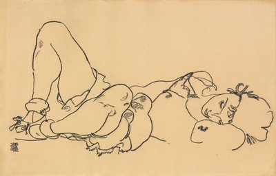 Fekvő Nő; Hazugság, 1918 alkotó: Egon Schiele